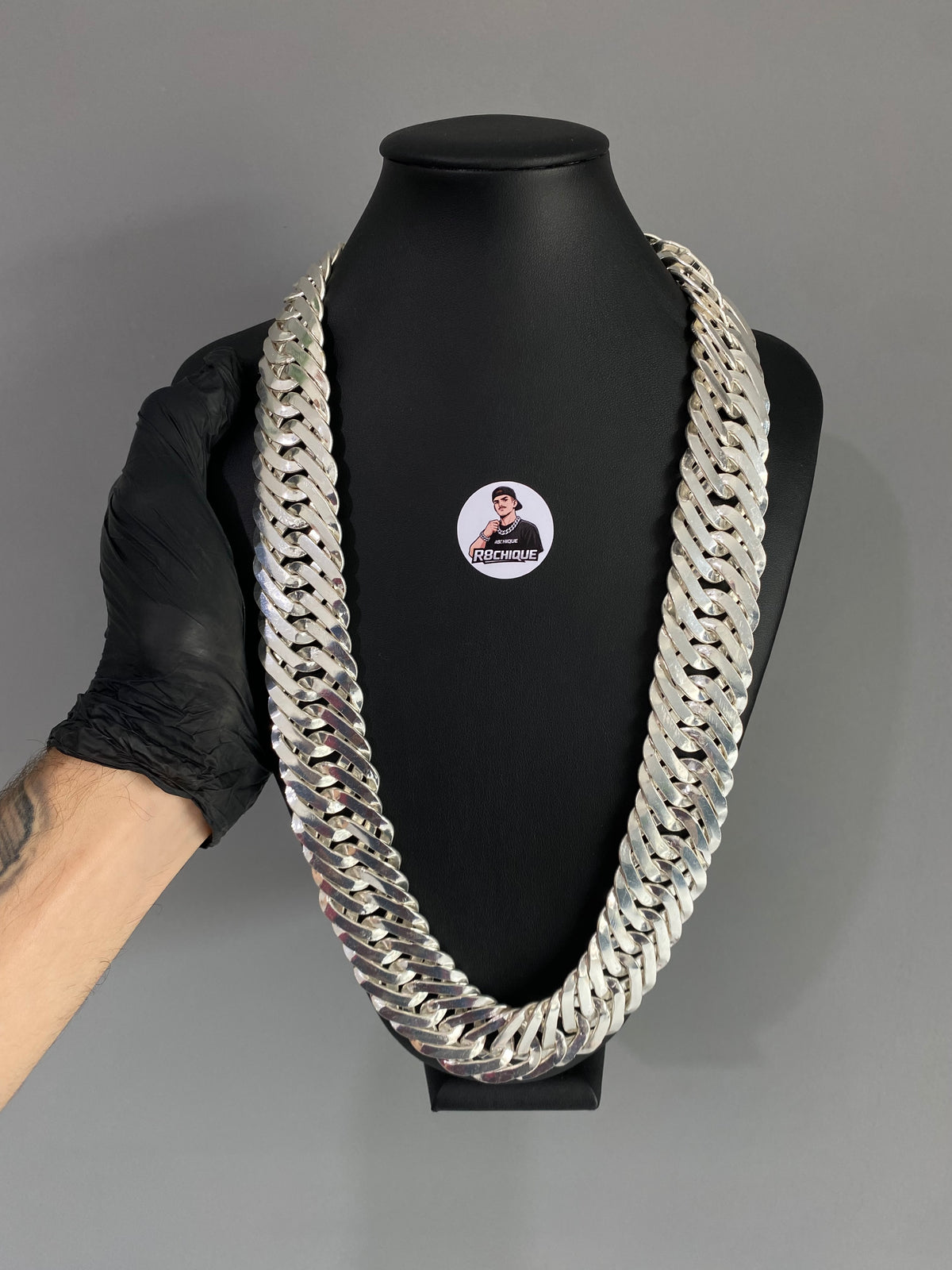 Corrente Prata Mista EloDuplo - 35MM / 70CM