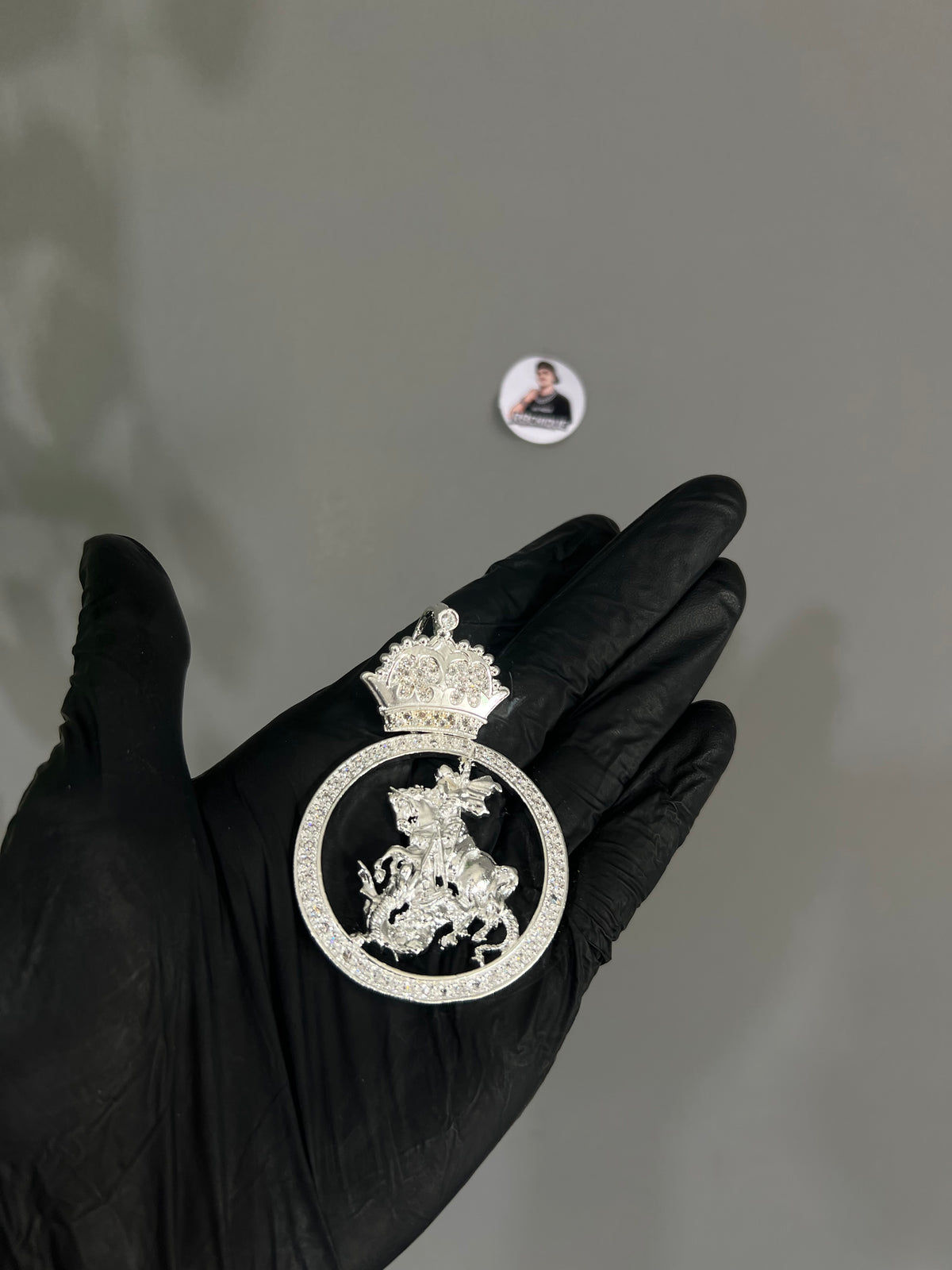 Pingente - São Jorge coroa | Prata Mista 30