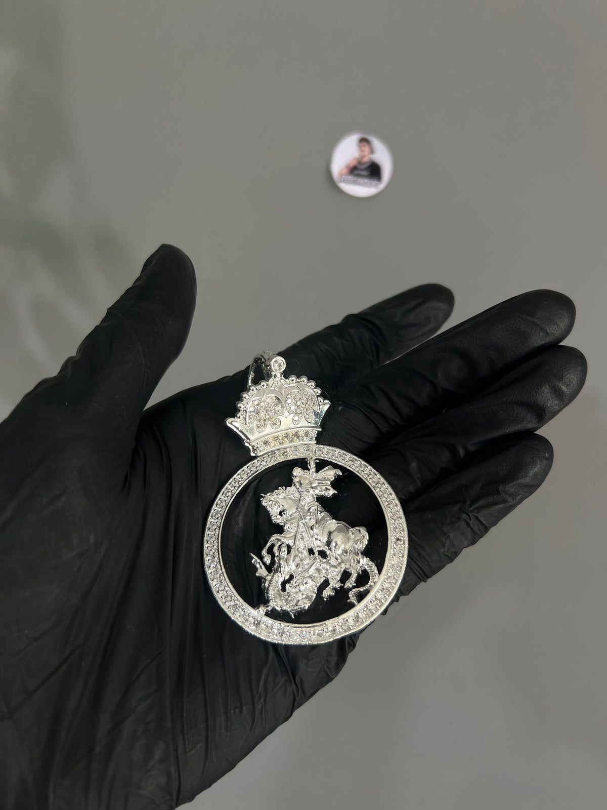 Pingente - São Jorge coroa | Prata Mista 30