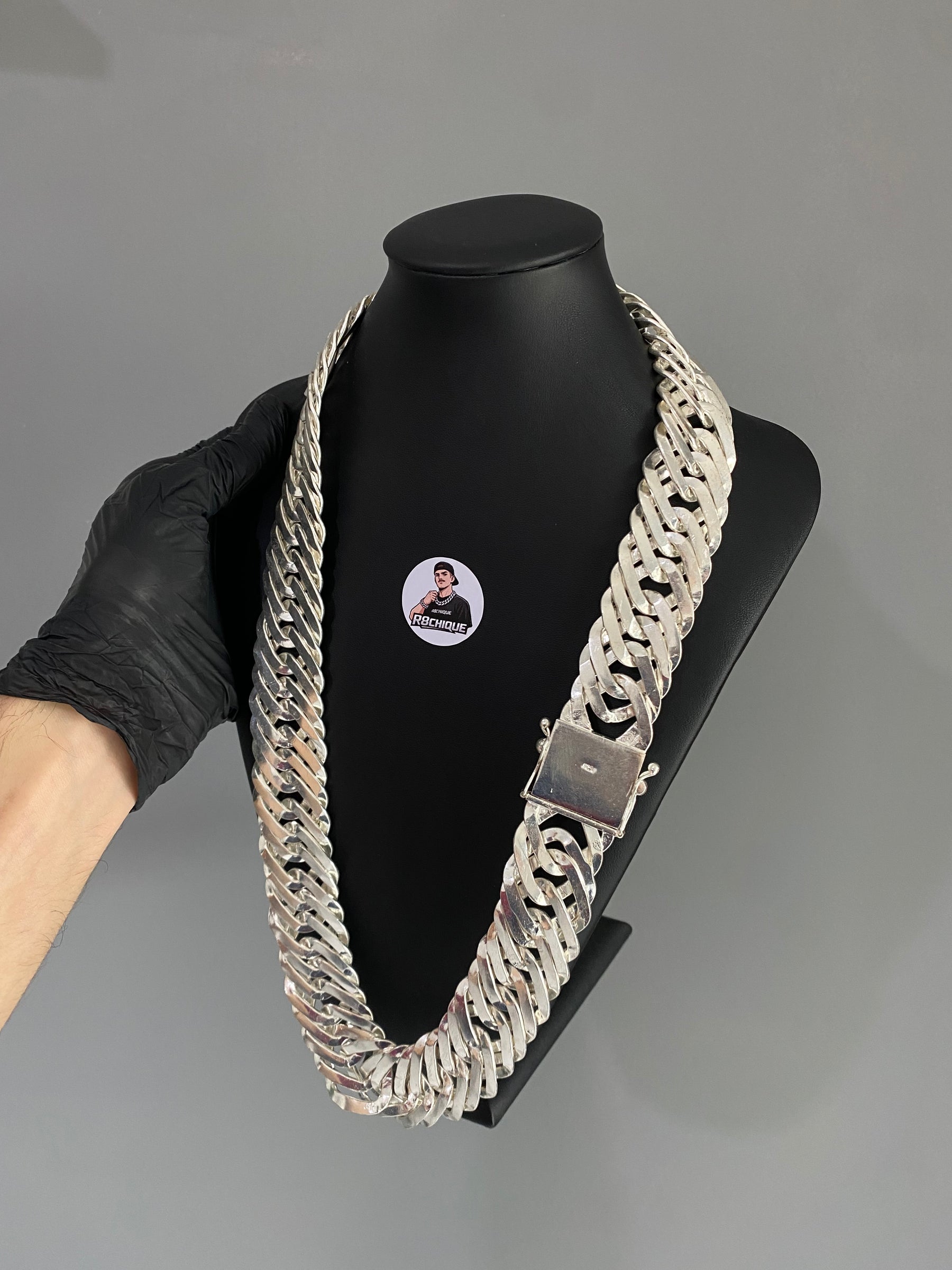 Corrente Prata Mista EloDuplo - 35MM / 70CM