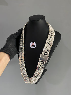 Corrente Prata Mista EloDuplo - 35MM / 70CM