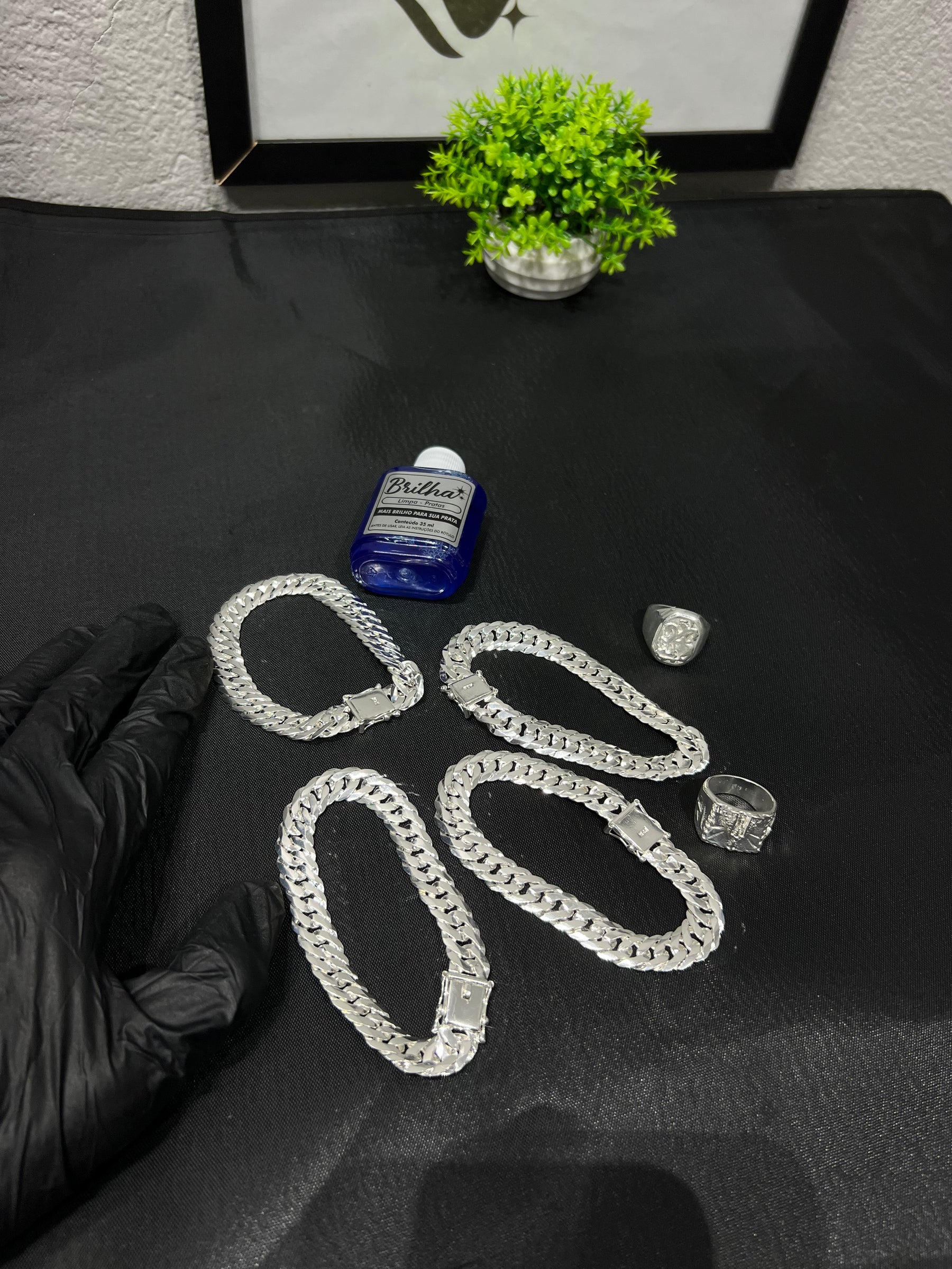 Kit Revenda | 4 Pulseira 13MM/70CM - EloDuplo + 2 Dedeira (Limpa Pratas Brinde)