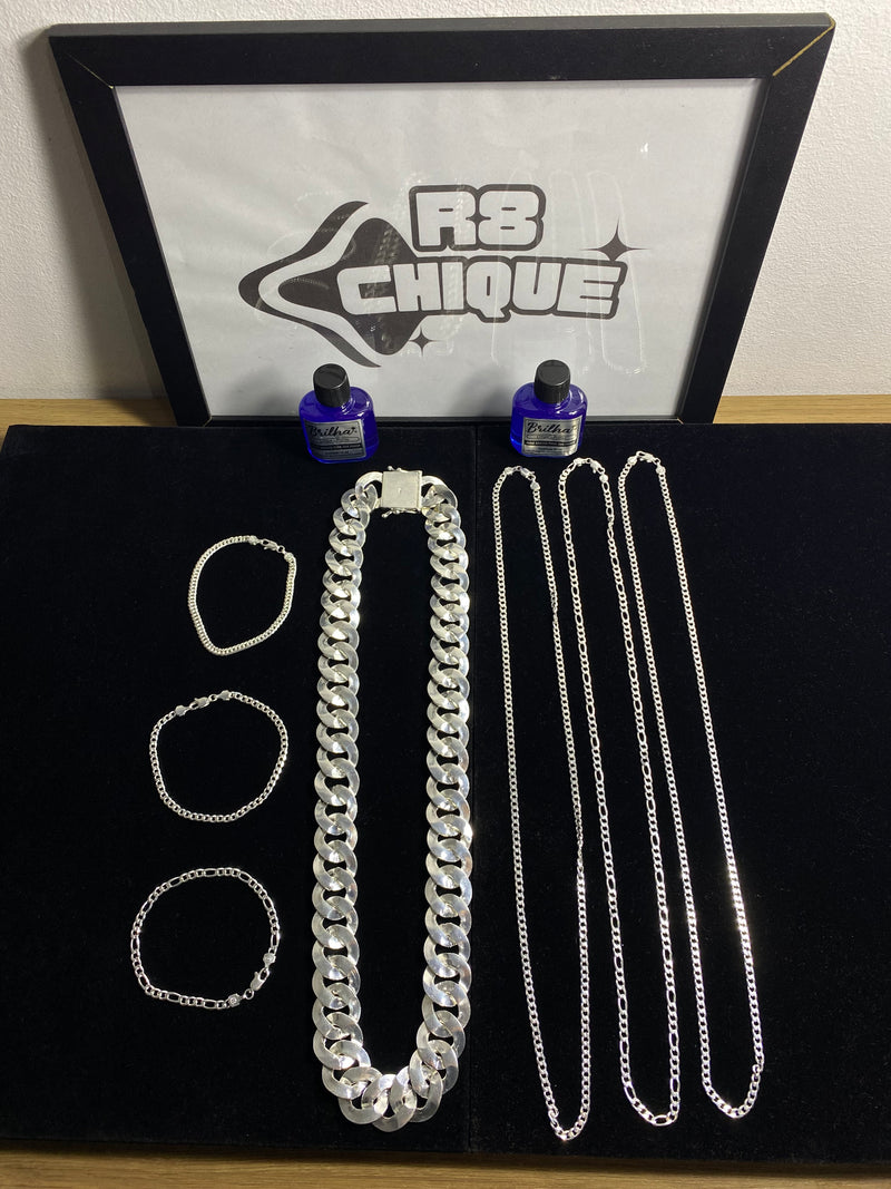 Kit Revenda | 3 Conjuntos 5MM 3x1x1,EloDuplo / 1 Corrente 25MM 1x1 (Kit 101)
