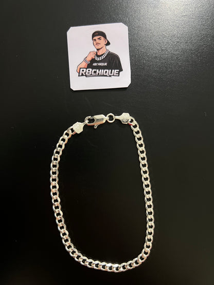 Pulseira 1x1 - 4MM Prata Mista