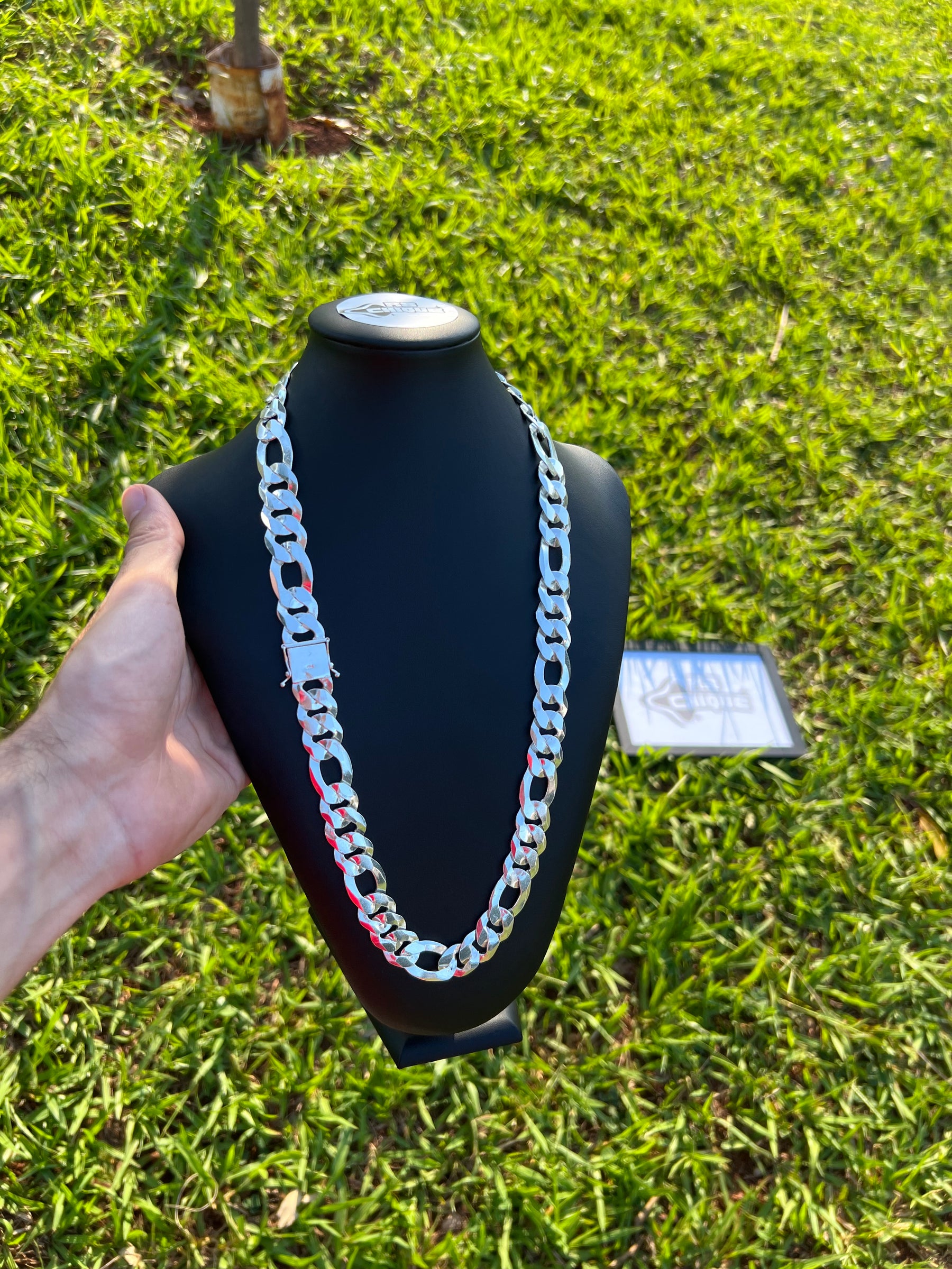 Corrente Prata Mista 3x1 - 18MM/70CM (ITALIANA)