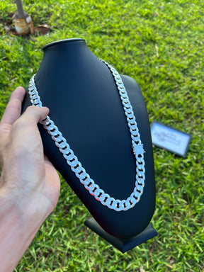 Corrente Prata Mista 1x1 - 15MM/70CM (ITALIANA)