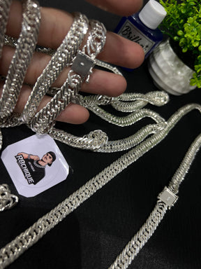 Corrente Prata Mista 10MM / 70CM - EloTriplo