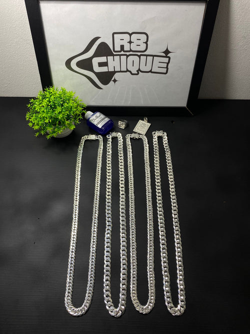 Kit Revenda | 4 Correntes - 12MM (ITALIANA) / 2 de Eloduplo, 2 de 1x1/ 1 Pingente / 1 Dedeira (Kit 114)