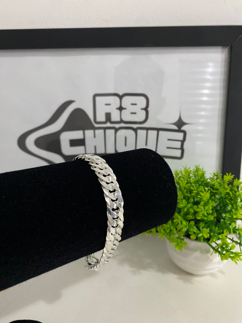 Pulseira Prata - 13MM / EloDuplo (LAMINADA)