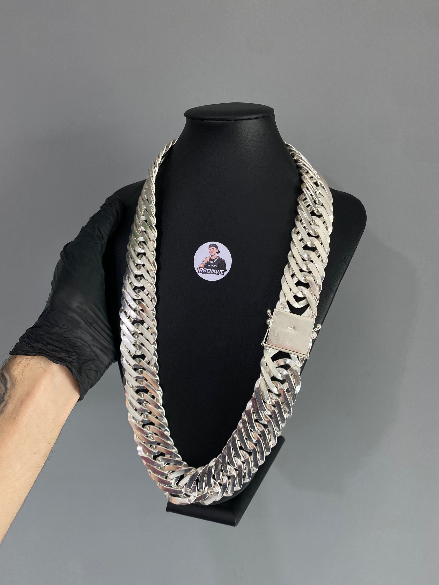 Corrente Prata Mista EloDuplo - 35MM / 70CM