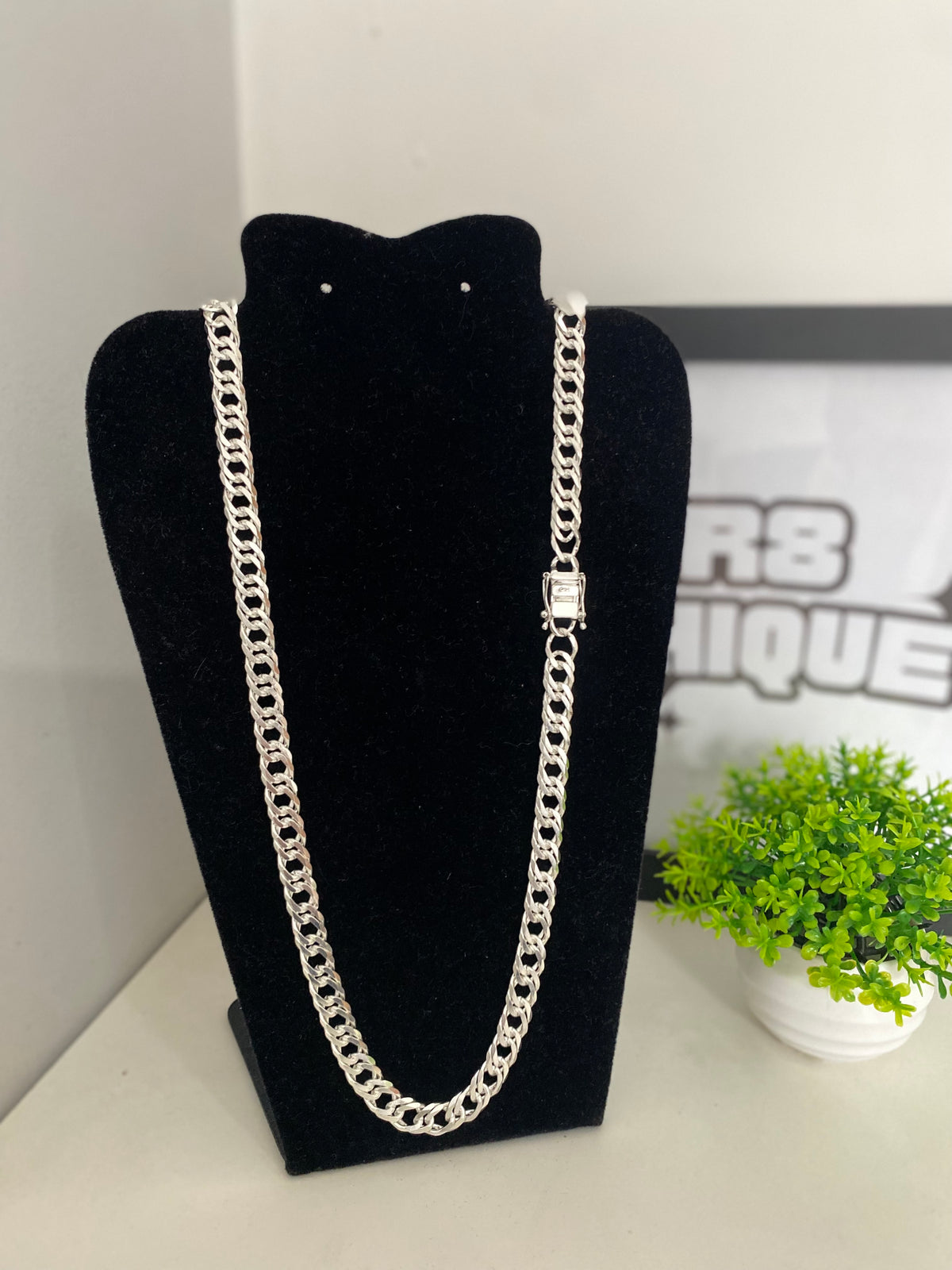 Corrente Prata Ello Duplo - 12MM / 70CM