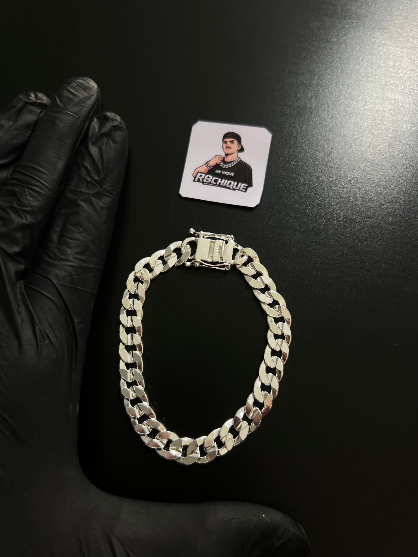Pulseira 1x1 Laminada - 9MM Prata Mista