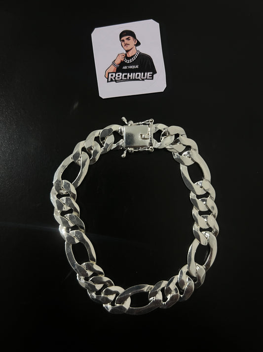 Pulseira 3x1  Italiana - 12MM Prata Mista