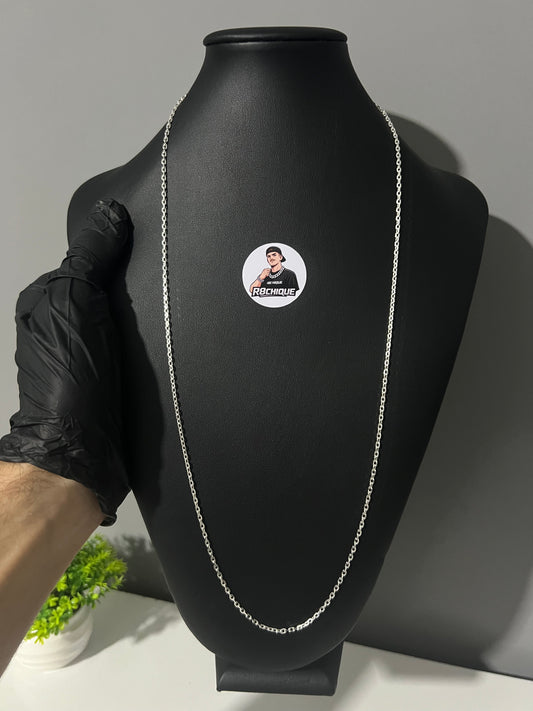 Corrente Cartie - 2MM/70CM  Prata Mista