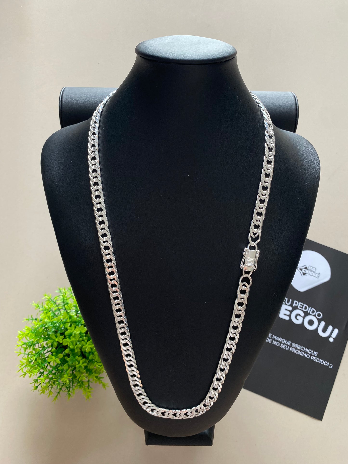 Corrente Eloduplo - 10MM/70CM Prata Mista