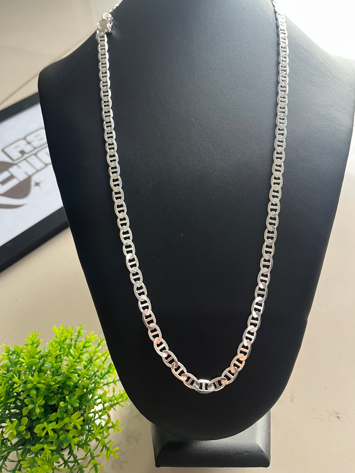 Corrente Prata Piastrine - 8MM / 70CM