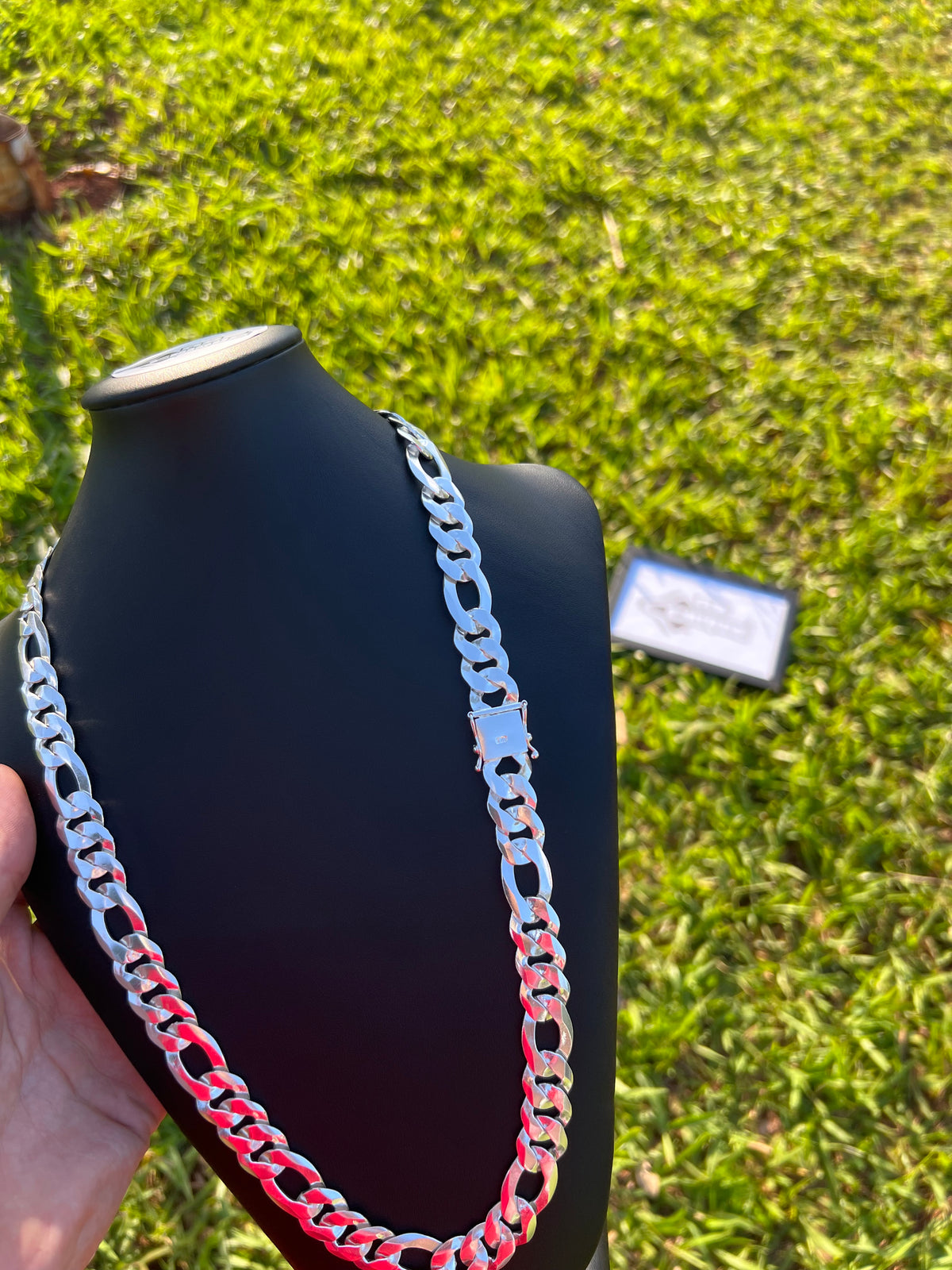 Corrente Prata Mista 3x1 - 15MM/70CM (ITALIANA)