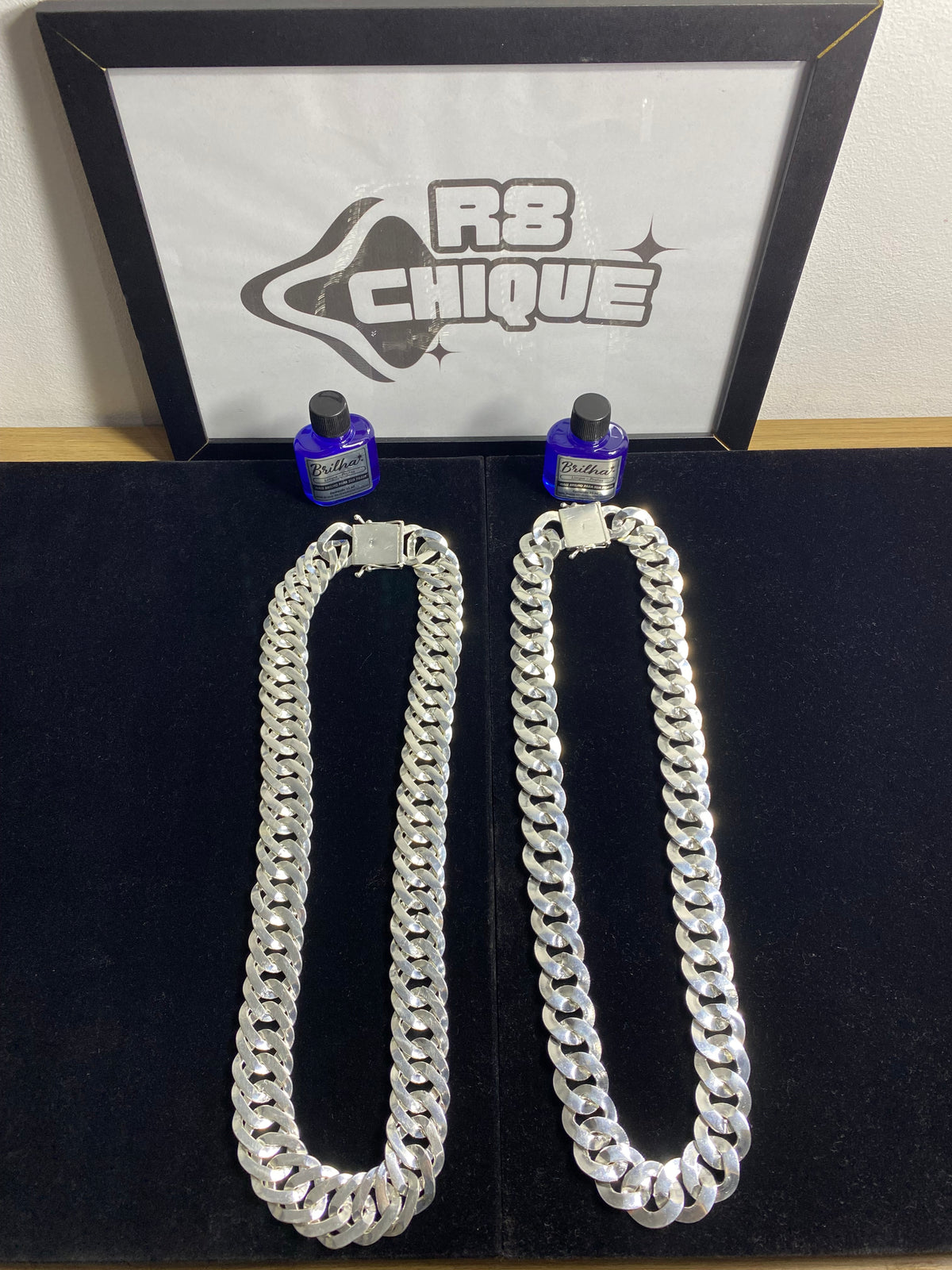 Kit Revenda | 2 Correntes de 25MM - 1x1 e EloDuplo + 2 Limpa Pratas (BRINDE) (Kit 92)