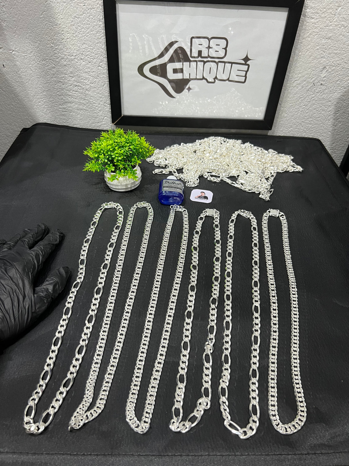 Kit Revenda | 6 Correntes 12MM / 70CM + Limpa Pratas Brinde - 3 de EloDuplo / 3 De 3x1