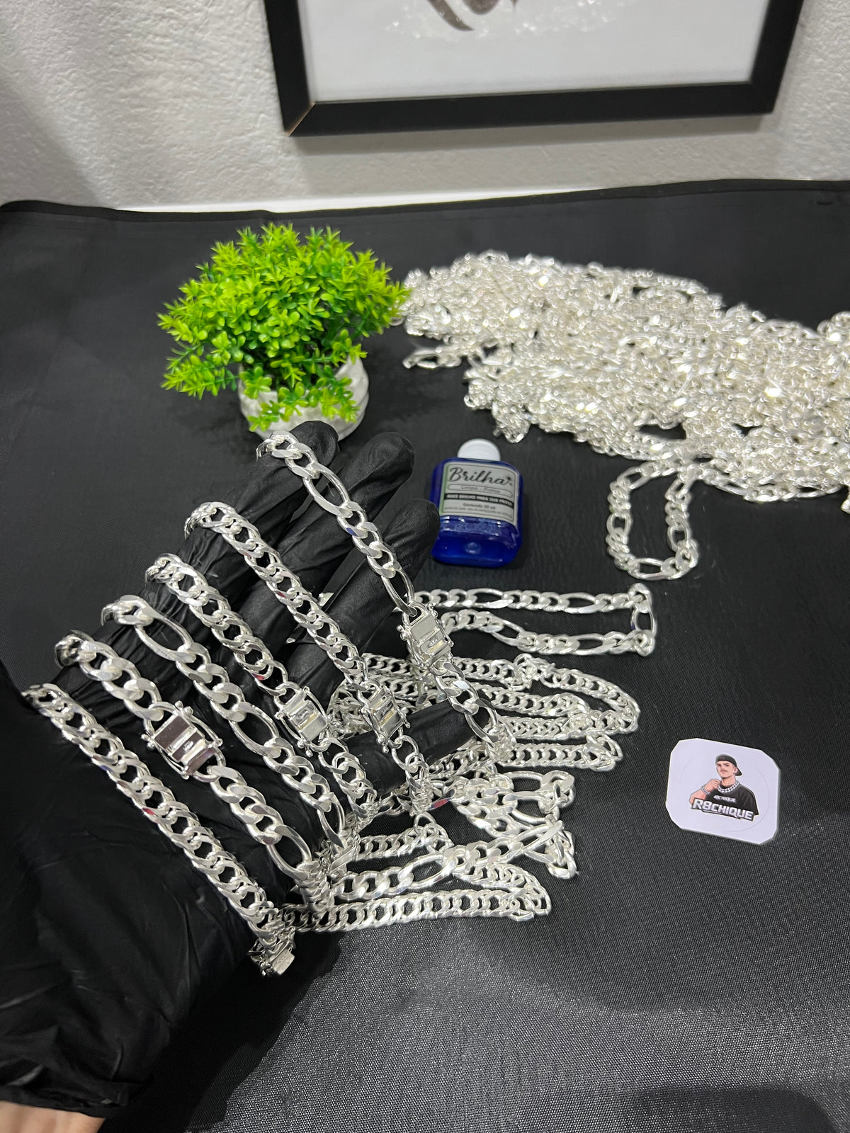 Kit Revenda | 6 Correntes 12MM / 70CM + Limpa Pratas Brinde - 3 de EloDuplo / 3 De 3x1