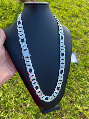 Corrente Prata Mista 3x1 - 18MM/70CM (ITALIANA)