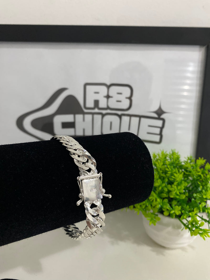 Pulseira Prata - 13MM / EloDuplo (LAMINADA)