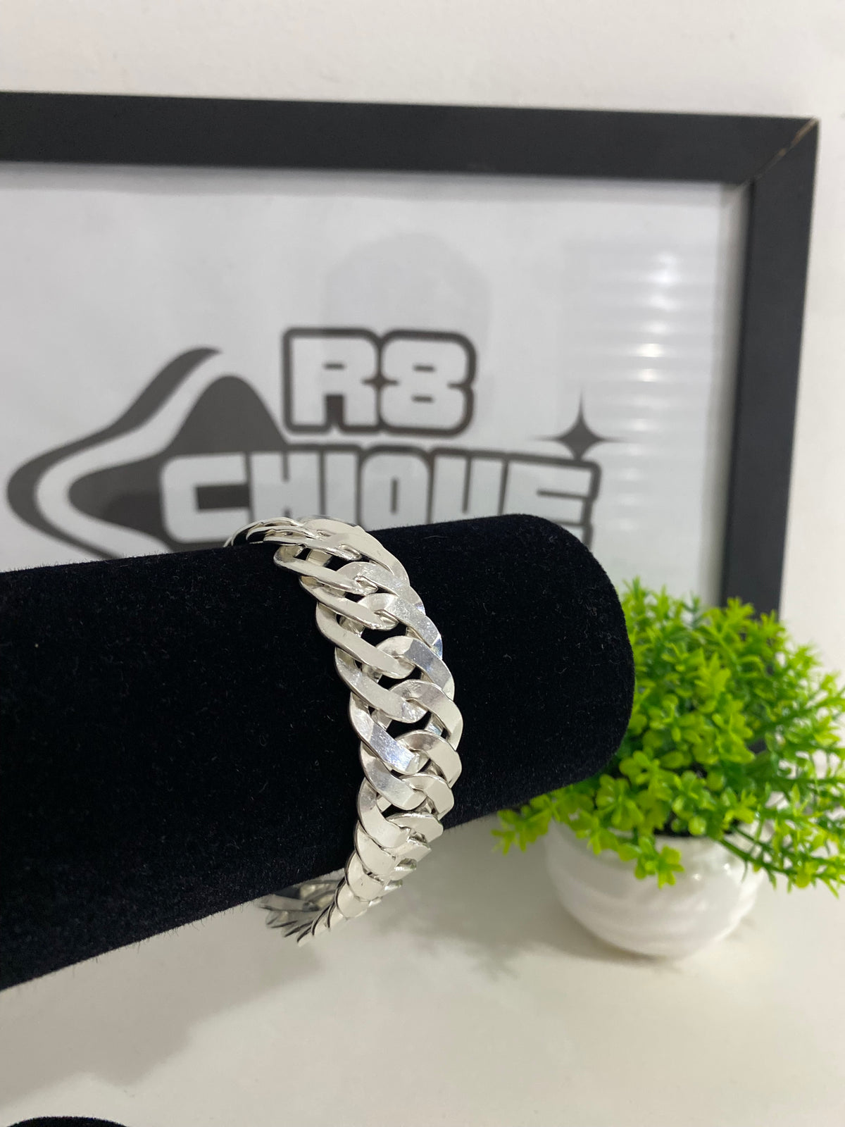 Pulseira Prata Mista - 22MM / EloDuplo