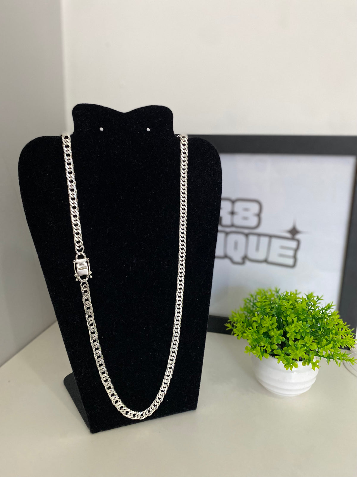 Corrente Prata EloDuplo - 8MM / 70CM