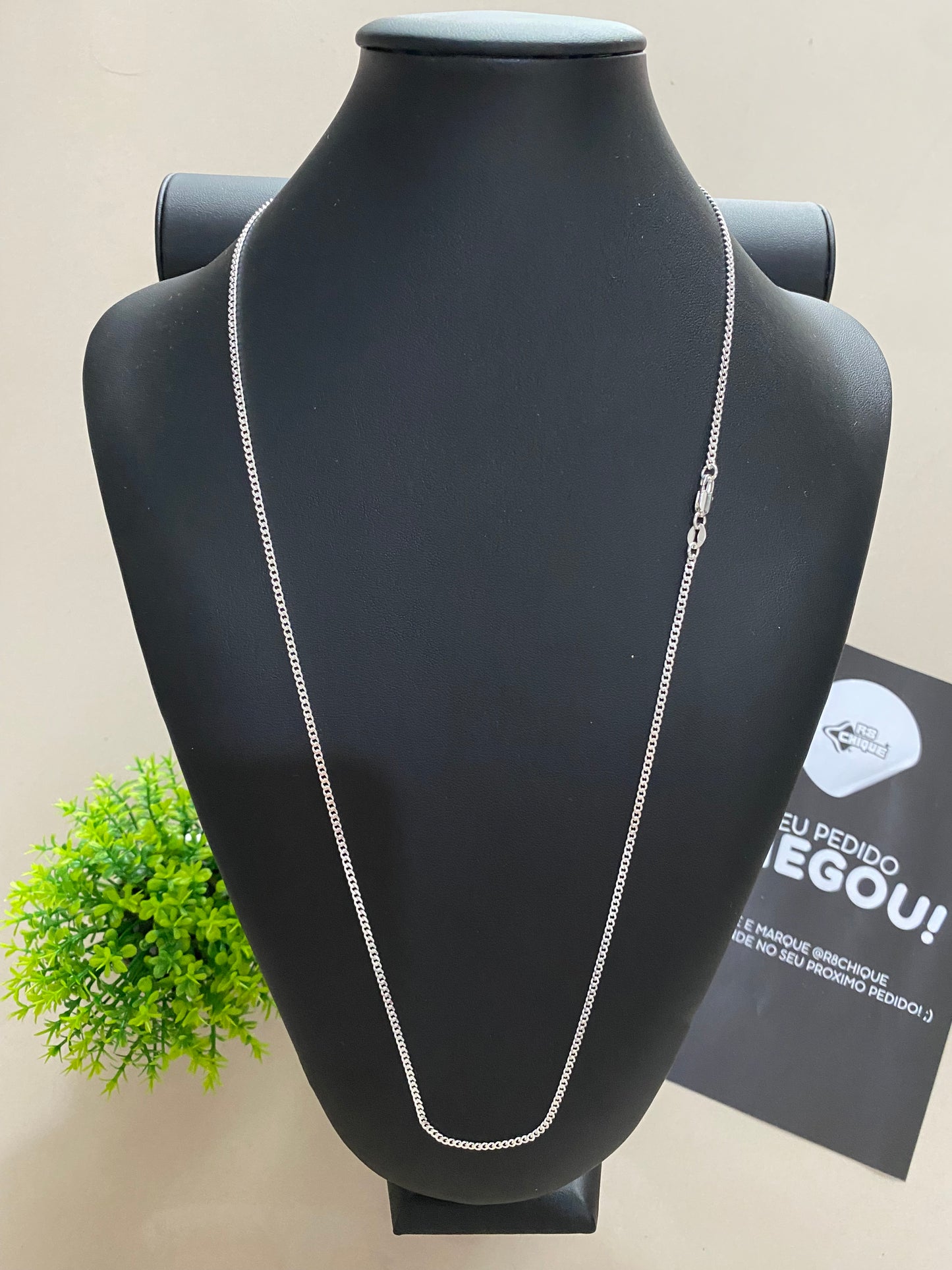 Corrente 1x1 - 2MM/70CM  Prata Mista