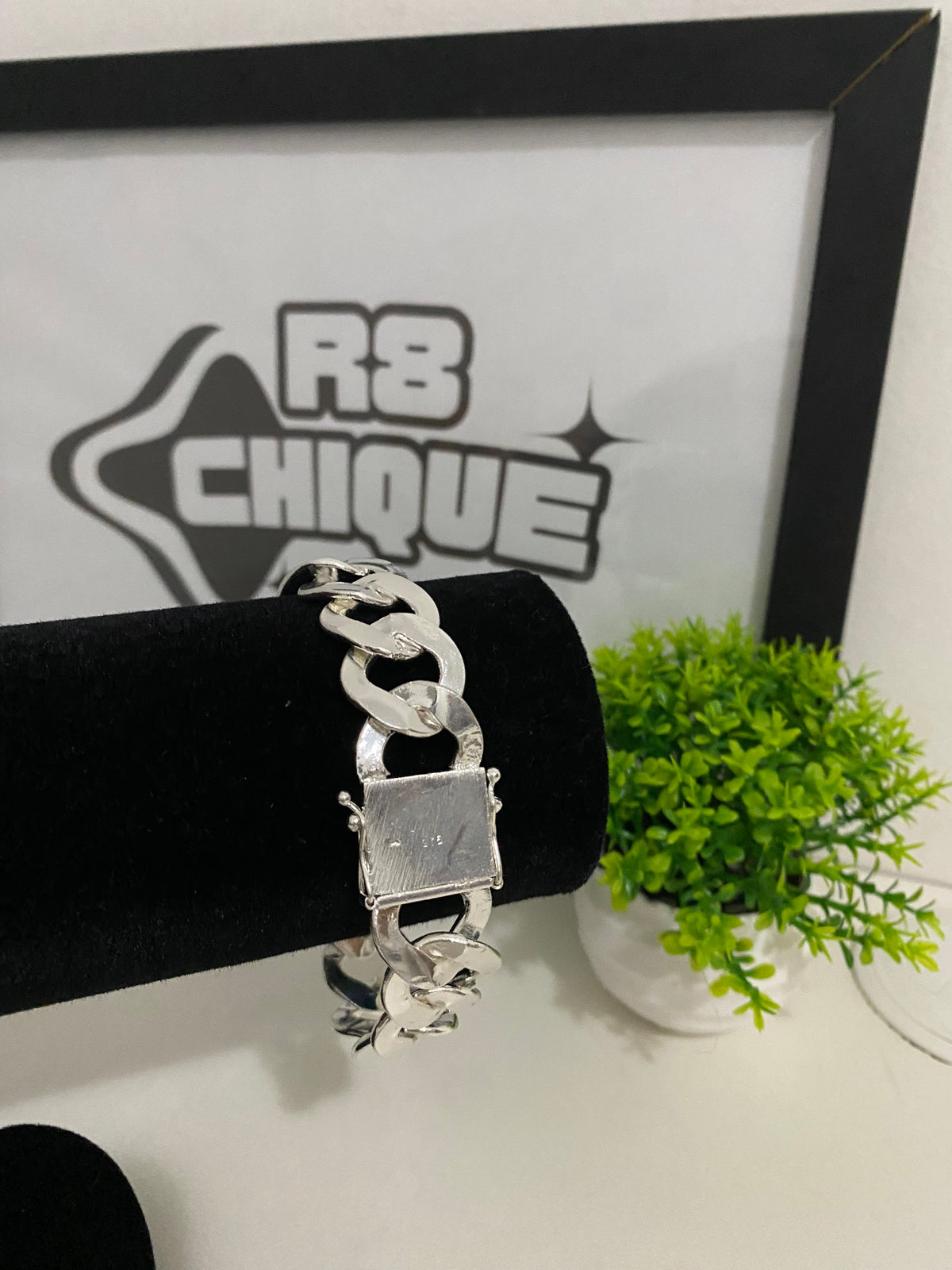 Pulseira Prata Mista - 22MM / 3X1