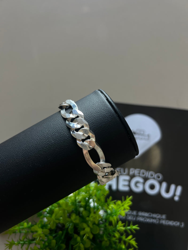 Pulseira Prata - 13MM / 3x1 (LAMINADA)