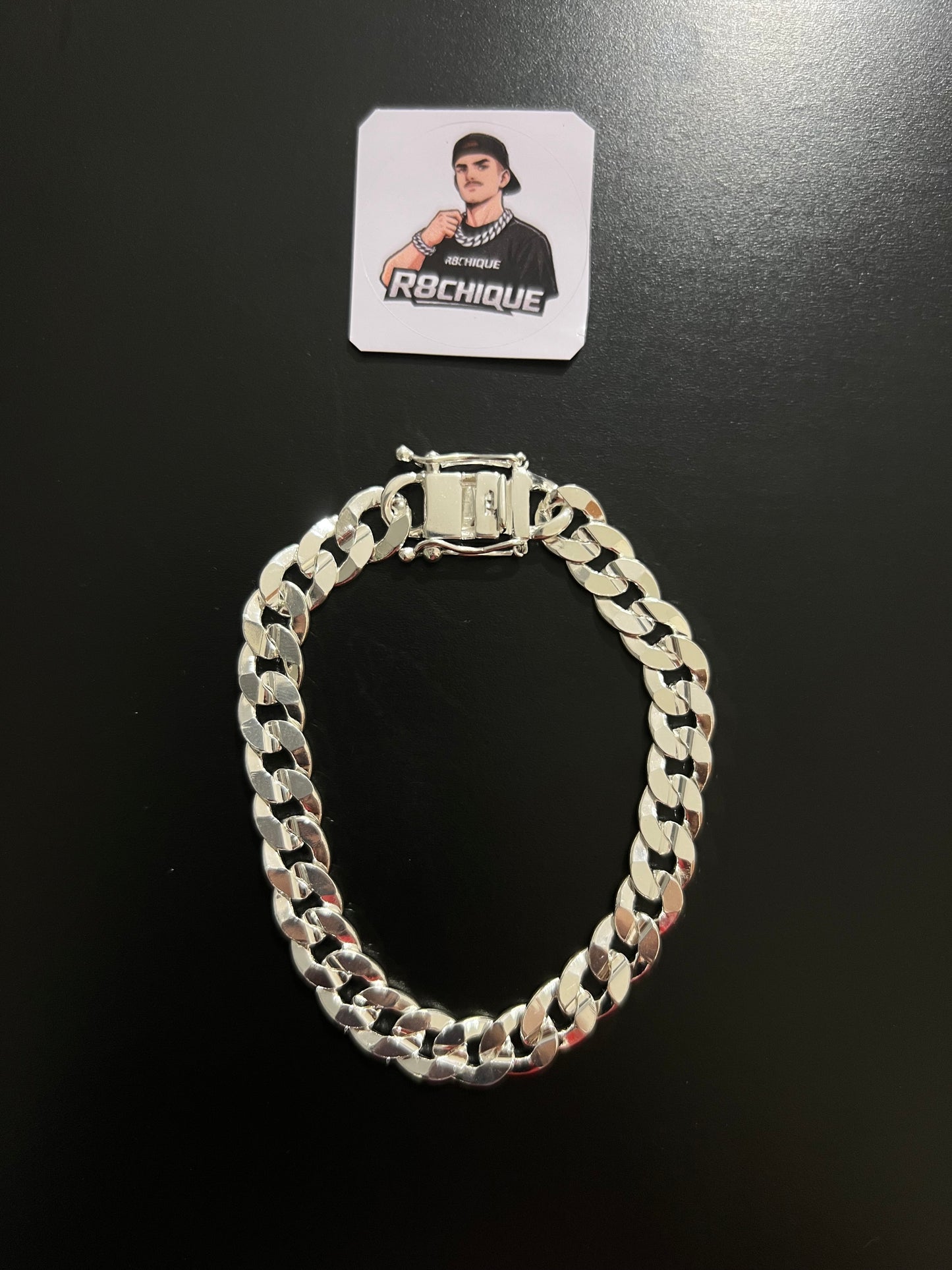Pulseira 1x1 Laminada - 9MM Prata Mista
