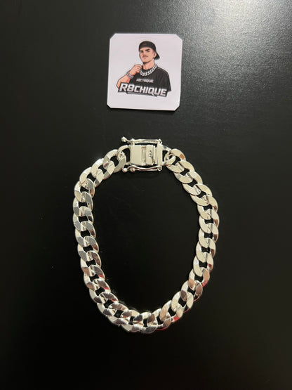 Pulseira 1x1 Laminada - 9MM Prata Mista