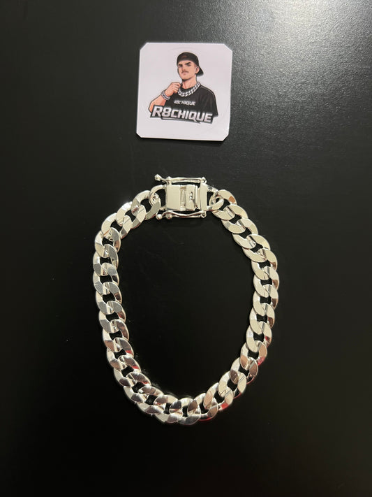 Pulseira 1x1 Laminada - 9MM Prata Mista
