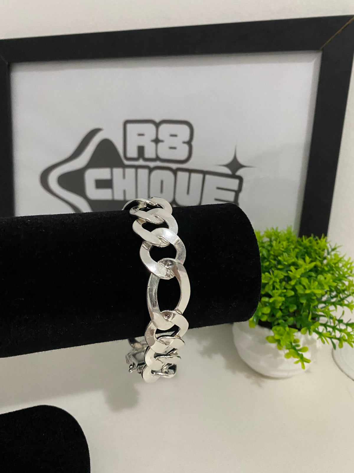 Pulseira Prata Mista - 22MM / 3X1