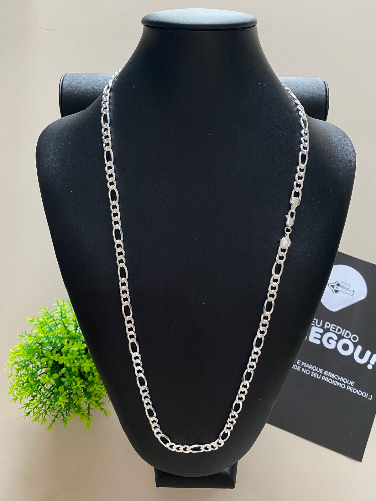 Corrente Prata 3x1 - 8MM / 70CM