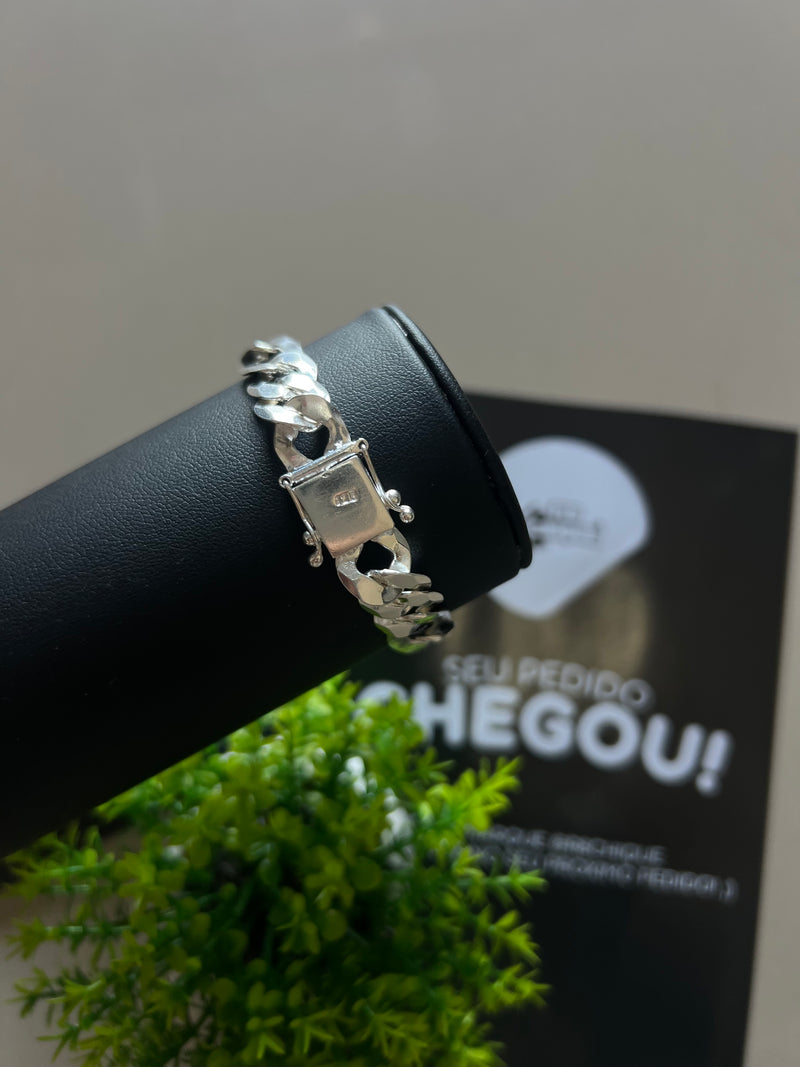 Pulseira Prata - 13MM / 3x1 (LAMINADA)