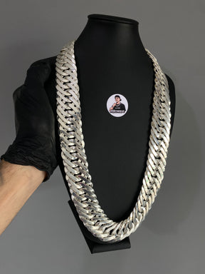 Corrente Prata Mista EloDuplo - 35MM / 70CM