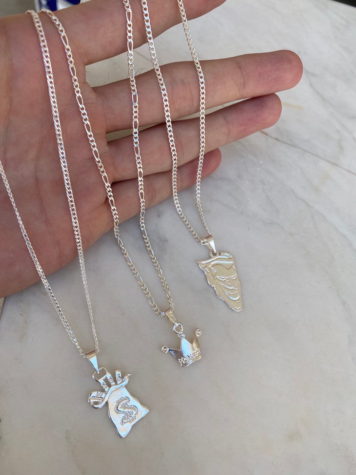 Kit Revenda | 3 Correntes 3MM 1x1 e 3x1 + 3 Pingentes - (Kit 10)