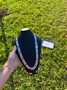 Corrente Prata Mista 3x1 - 15MM/70CM (ITALIANA)