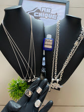 5 Correntes / 3 Dedeiras / 3 Pingentes / 2 Pingentes Nacional + Limpa Pratas(Brinde) | 3 de 3MM: Cartie / 1 de 8MM: Cartie / 1 de 12MM: Cartie (Kit 132)