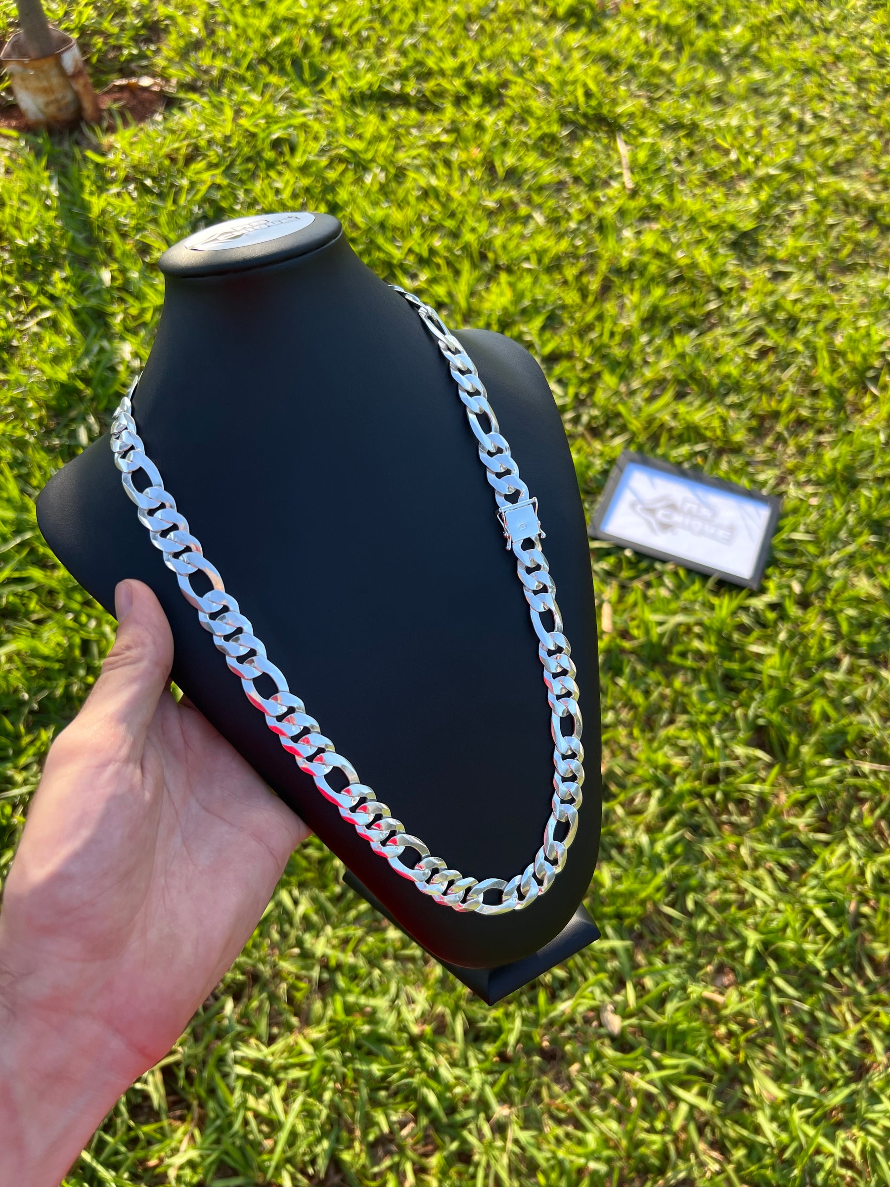 Corrente Prata Mista 3x1 - 15MM/70CM (ITALIANA)