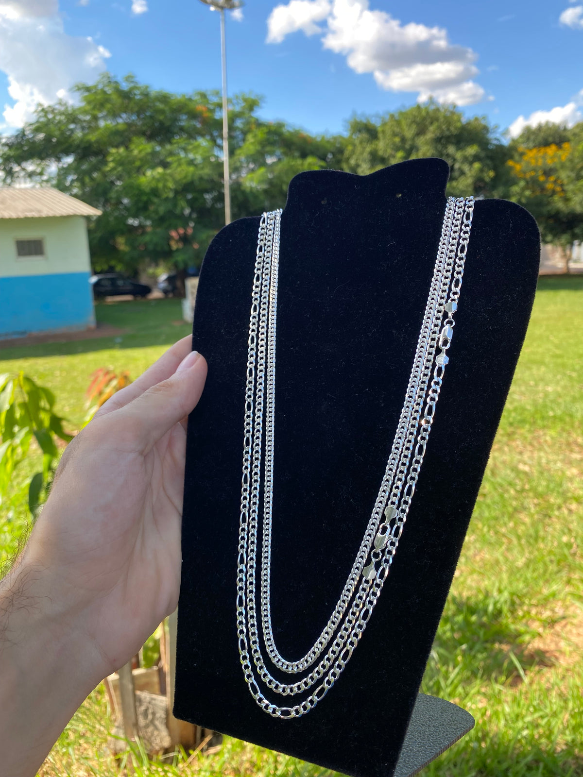 Kit Revenda | 3 Corrente de 5MM - 1x1 / 3x1 / EloDuplo - 70CM (Kit 14)