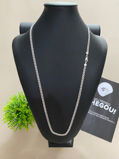 Corrente 1x1 - 4MM/70CM Prata Mista