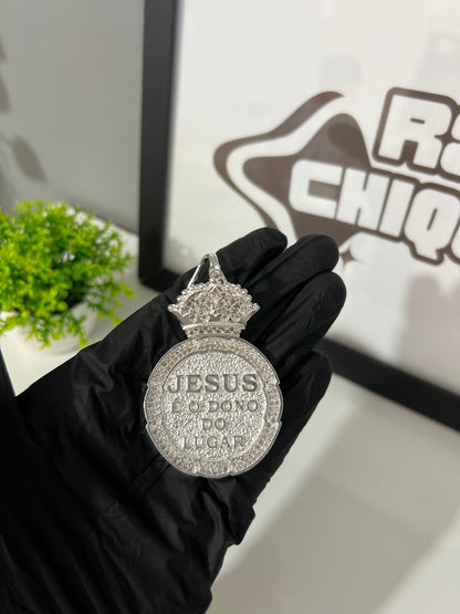 Pingente Prata Mista - Jesus é o Dono do Lugar (8)