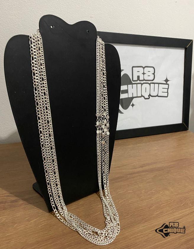 Kit Revenda | 5 Corrente de 5MM / 70CM - 3x1 e EloDuplo (Kit 26)